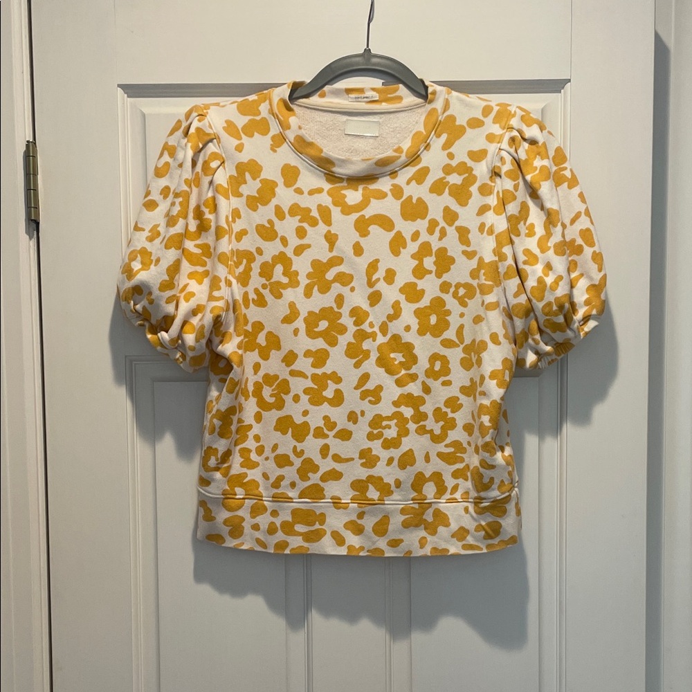 MOTHER Yellow Floral Puff Sleeve Shirt